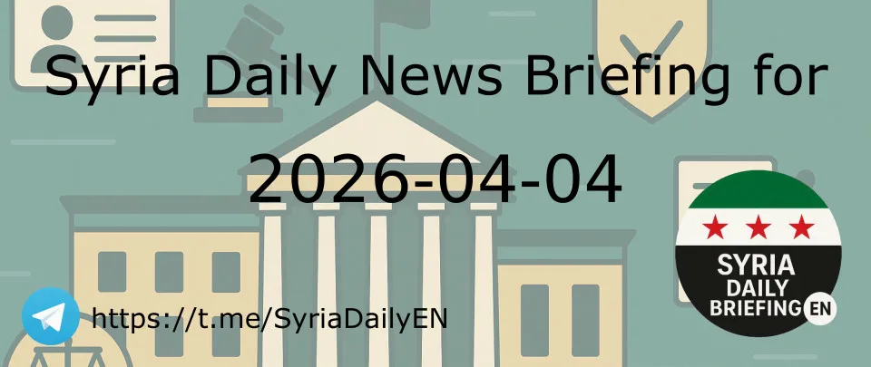 Syria Daily News Briefing for 2026-04-04