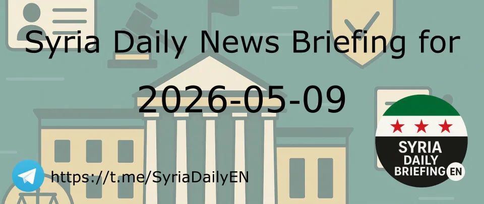 Syria Daily News Briefing for 2026-05-09