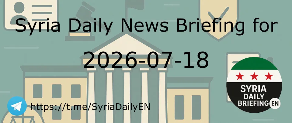 Syria Daily News Briefing for 2026-07-18