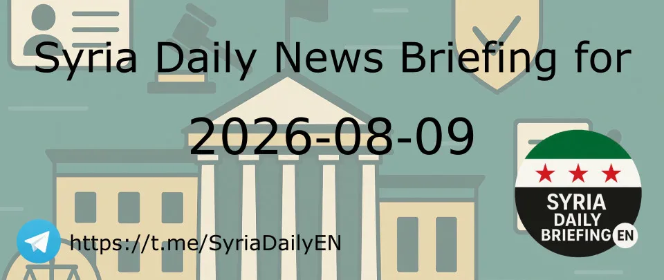 Syria Daily News Briefing for 2026-08-09