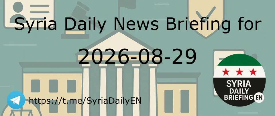 Syria Daily News Briefing for 2026-08-29